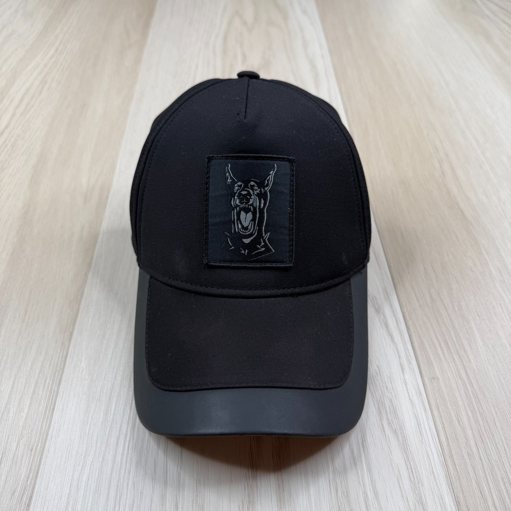 Antony Morato Mens Black Doberman Mutt Animal Patch Farm Baseball Hat Cap L/XL